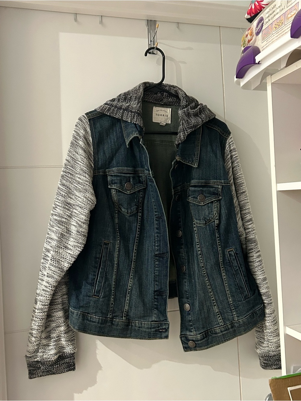 Torrid denim jacket with hood